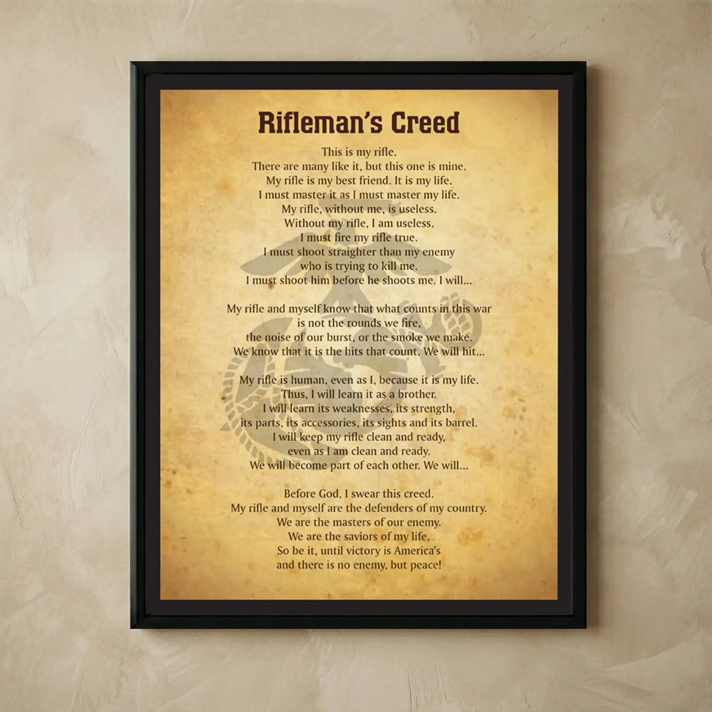 Rifleman's Creed Marine Corps motivational print