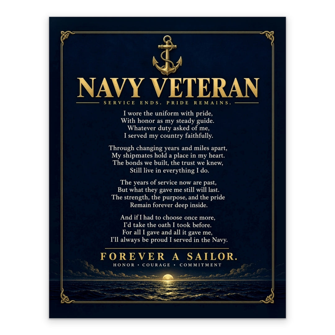 Navy Veteran Forever a Sailor Patriotic 11x14 unframed print, full design