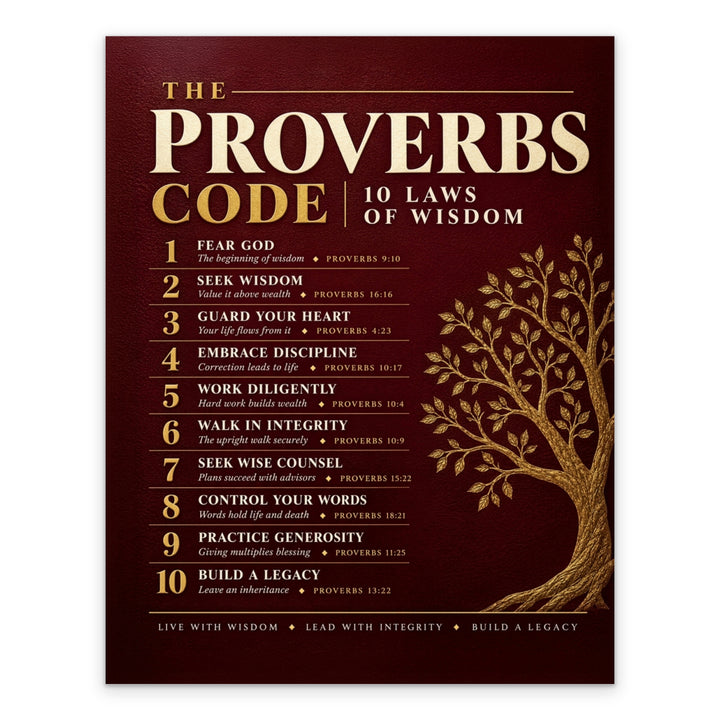 The Proverbs Code Christian, Red 11x14 unframed print, full design