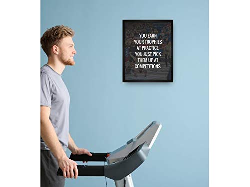 You Earn Your Trophies At Practice- Motivational Quotes Wall Art- 8 x 10" Inspirational Poster Print-Ready to Frame. Ideal for Home-School-Gym-Coach-Locker Room D?cor. All Sports, Hobbies &amp; Skills.