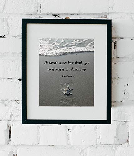 Can Go Slowly-Do Not Stop-Confucius Quotes Art Print- 8 x 10" Inspirational Wall Art-Ready to Frame. Motivational Wall Decor For Home-Office-School-Study. Perfect Gift of Encouragement for Anyone!