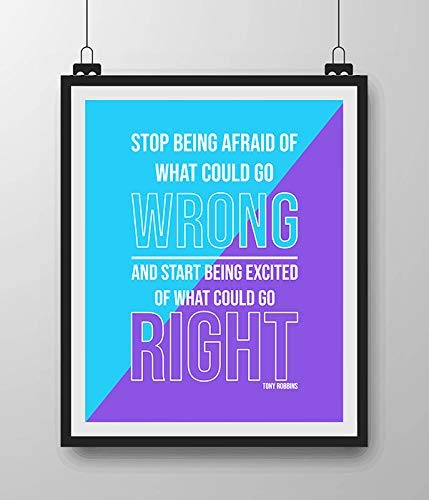 Tony Robbins Quotes-"Be Excited On What Could Go Right"- 8 x 10"-Inspirational Poster Print-Ready to Frame. Modern Typographic Wall Art for Home-Office-School-Gym D?cor. Perfect Gift of Motivation!