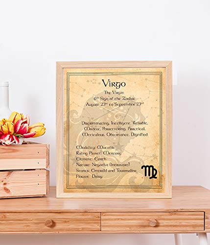 Virgo-The Virgin- Zodiac Sign Wall Art. 8 x 10" Print Wall Print-Ready to Frame. Constellation Design-Astrology Decor for Home-Office-Bedroom. Horoscope&