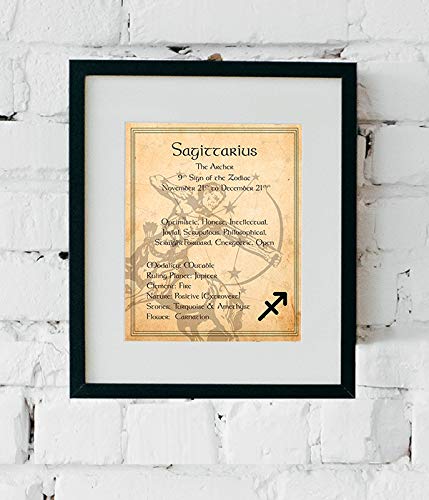 Sagittarius-The Archer Zodiac Sign Wall Art. 8 x 10 Print Wall Print-Ready to Frame. Constellation Design-Astrology Decor for Home-Office-Bedroom. Horoscope&