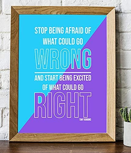 Tony Robbins Quotes-"Be Excited On What Could Go Right"- 8 x 10"-Inspirational Poster Print-Ready to Frame. Modern Typographic Wall Art for Home-Office-School-Gym D?cor. Perfect Gift of Motivation!