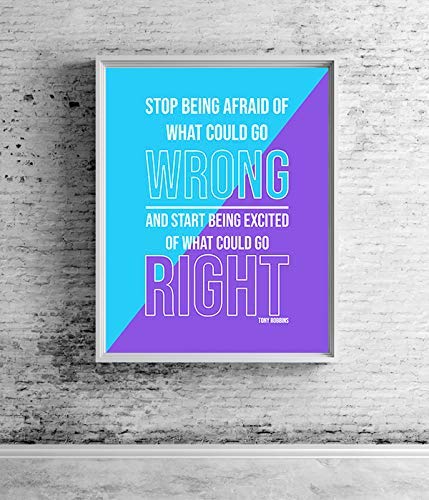 Tony Robbins Quotes-"Be Excited On What Could Go Right"- 8 x 10"-Inspirational Poster Print-Ready to Frame. Modern Typographic Wall Art for Home-Office-School-Gym D?cor. Perfect Gift of Motivation!