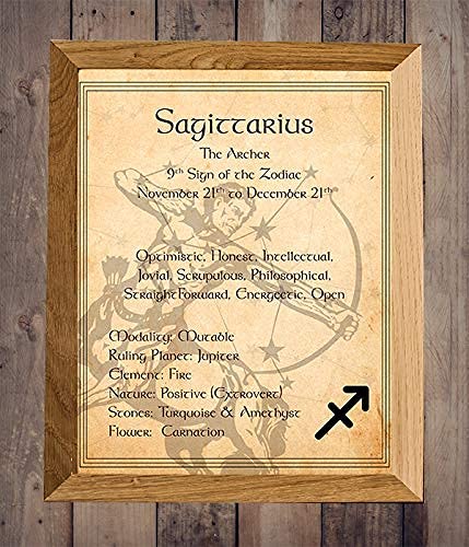 Sagittarius-The Archer Zodiac Sign Wall Art. 8 x 10 Print Wall Print-Ready to Frame. Constellation Design-Astrology Decor for Home-Office-Bedroom. Horoscope&