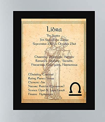 Libra-The Scales Zodiac Sign Wall Art. 8 x 10" Print Wall Print-Ready to Frame. Constellation Design-Astrology Decor for Home-Office-Bedroom. Horoscope&