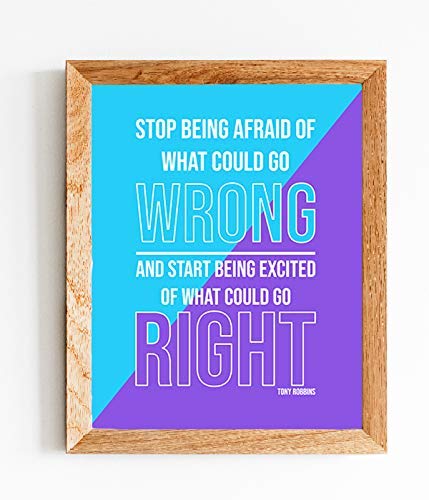 Tony Robbins Quotes-"Be Excited On What Could Go Right"- 8 x 10"-Inspirational Poster Print-Ready to Frame. Modern Typographic Wall Art for Home-Office-School-Gym D?cor. Perfect Gift of Motivation!