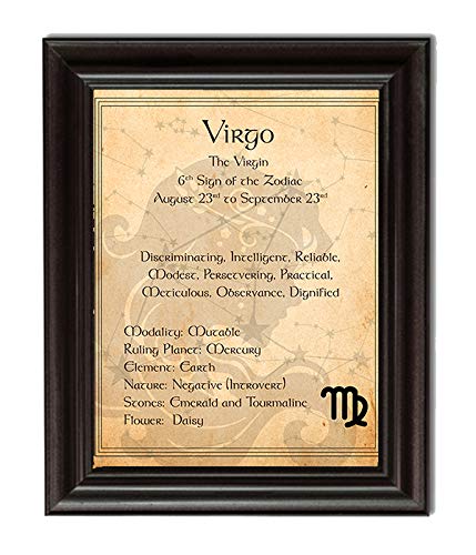 Virgo-The Virgin- Zodiac Sign Wall Art. 8 x 10" Print Wall Print-Ready to Frame. Constellation Design-Astrology Decor for Home-Office-Bedroom. Horoscope&