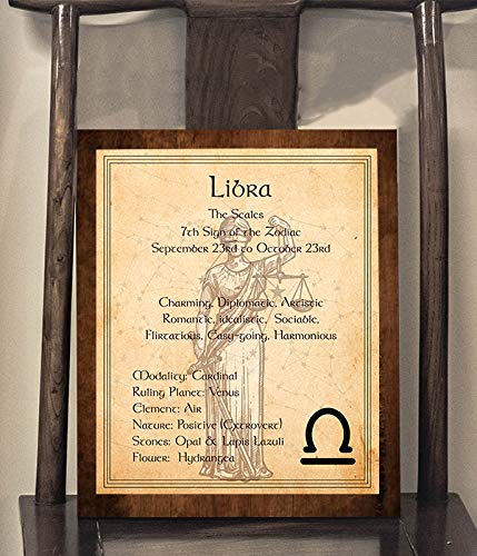 Libra-The Scales Zodiac Sign Wall Art. 8 x 10" Print Wall Print-Ready to Frame. Constellation Design-Astrology Decor for Home-Office-Bedroom. Horoscope&