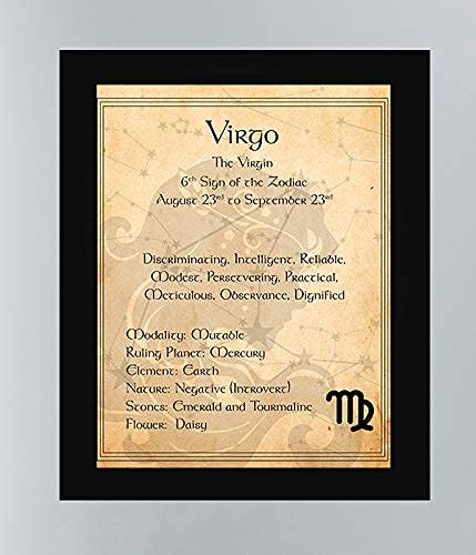 Virgo-The Virgin- Zodiac Sign Wall Art. 8 x 10" Print Wall Print-Ready to Frame. Constellation Design-Astrology Decor for Home-Office-Bedroom. Horoscope&