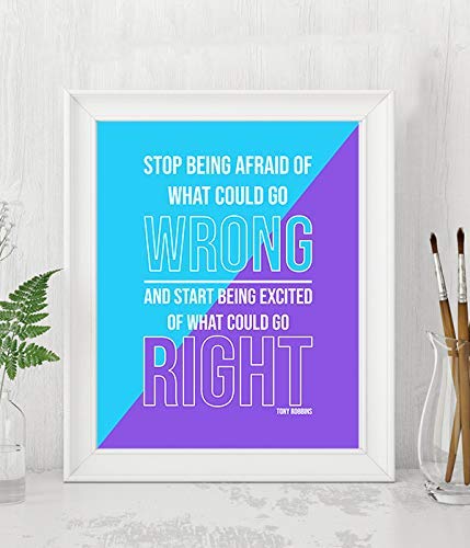 Tony Robbins Quotes-"Be Excited On What Could Go Right"- 8 x 10"-Inspirational Poster Print-Ready to Frame. Modern Typographic Wall Art for Home-Office-School-Gym D?cor. Perfect Gift of Motivation!