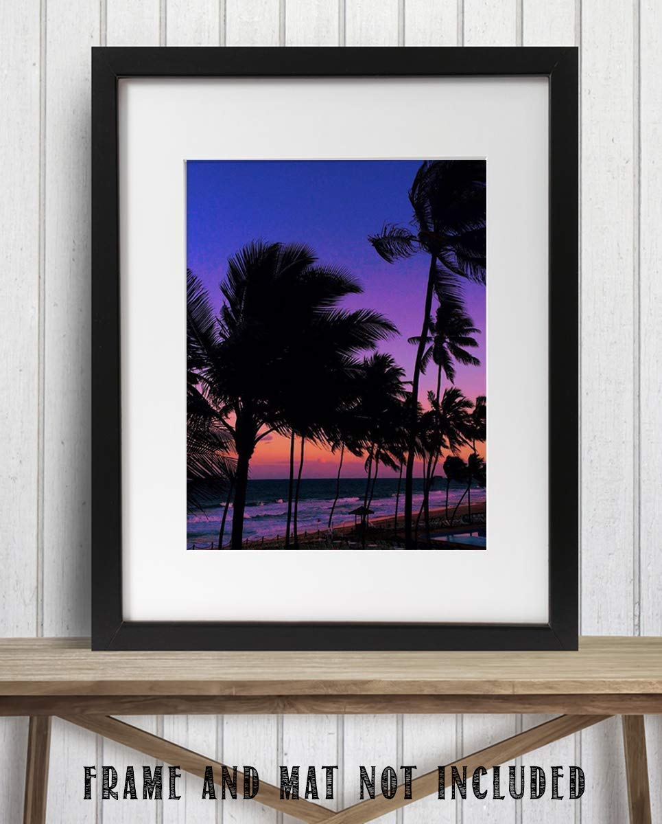 Purple Palms Beach Sunset- 8 x 10&