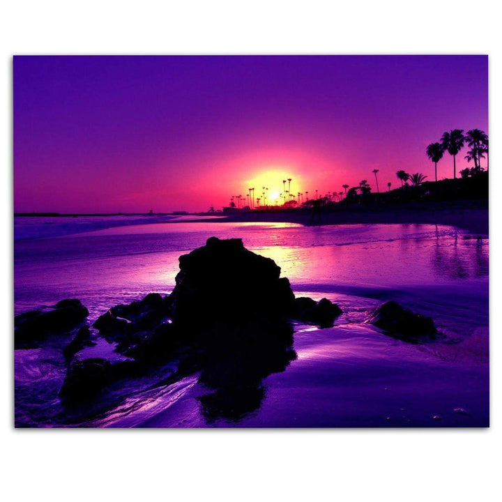 Sunset On the Coast in Purple- 8 x 10-Wall Art Print- Ready to Frame. Beautiful Beach D?cor- Tropical Island Beach Sunsets Make the Perfect Art for Any Room. Great Gift for Beach Pictures Wall Art.