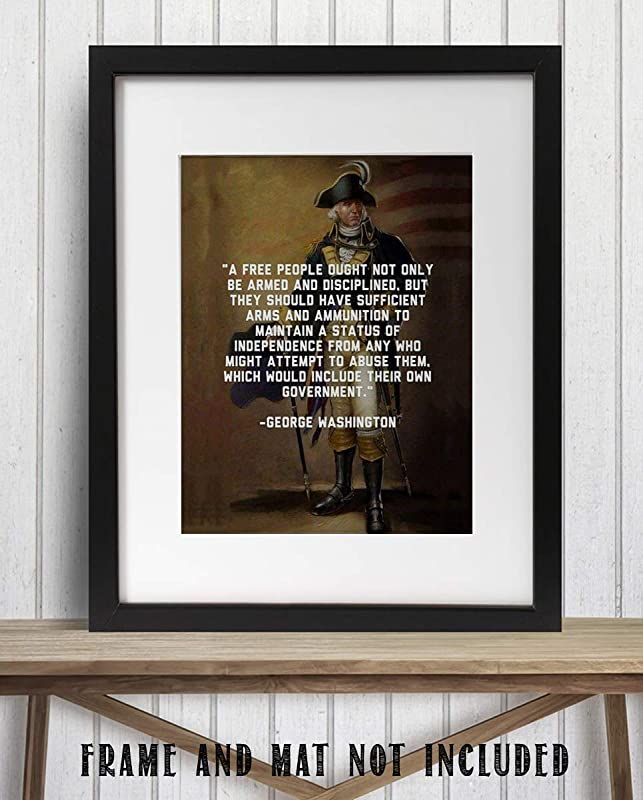 George Washington Quotes Wall Art-"Right to Bear Arms"- 8 x 10"