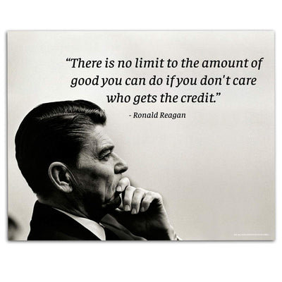 "No Limit To The Amount of Good You Can Do"- Ronald Reagan Quotes Wall Art-10 x 8"