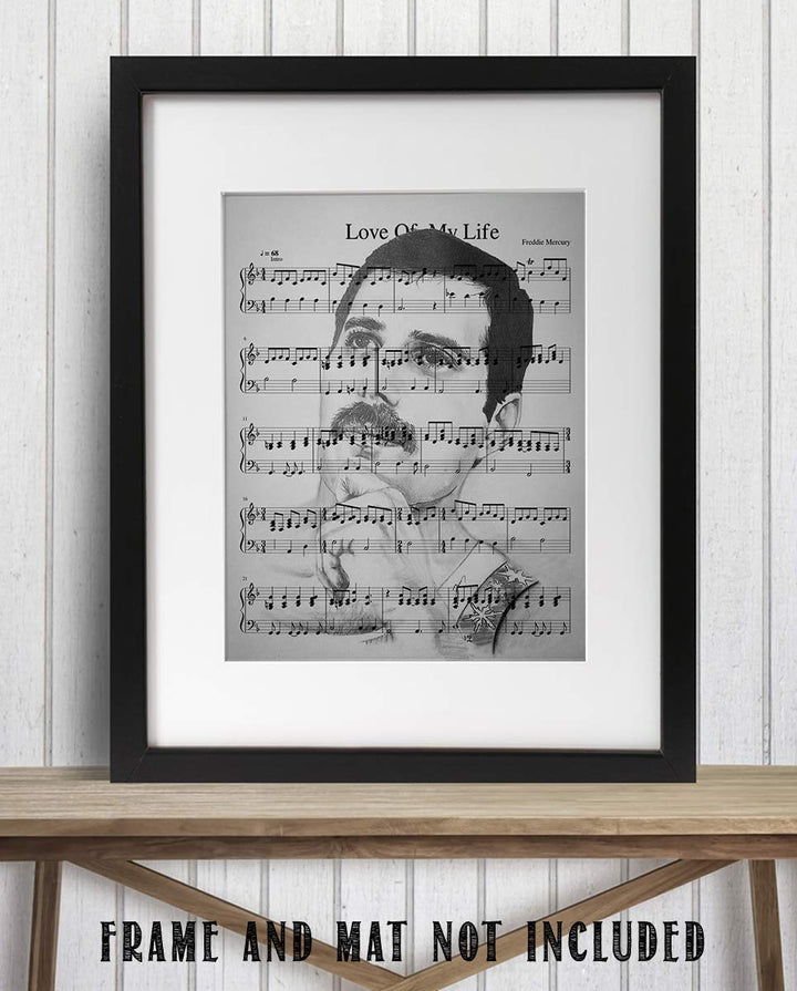 Freddie Mercury-Song Art Print"Love of My Life"-8 x 10