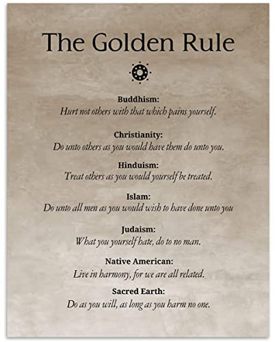 "The Golden Rule" in Many Religions- 8 x 10"