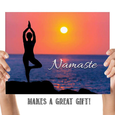 Namaste Sunset for Yoga Lovers- 8 x 10 Print Wall Art Ready to Frame. Modern Home D?cor, Office D?cor & Wall Print. Makes a Perfect Zen & Inspiration Gift for Yoga Lovers- Give Some Peace & Harmony.