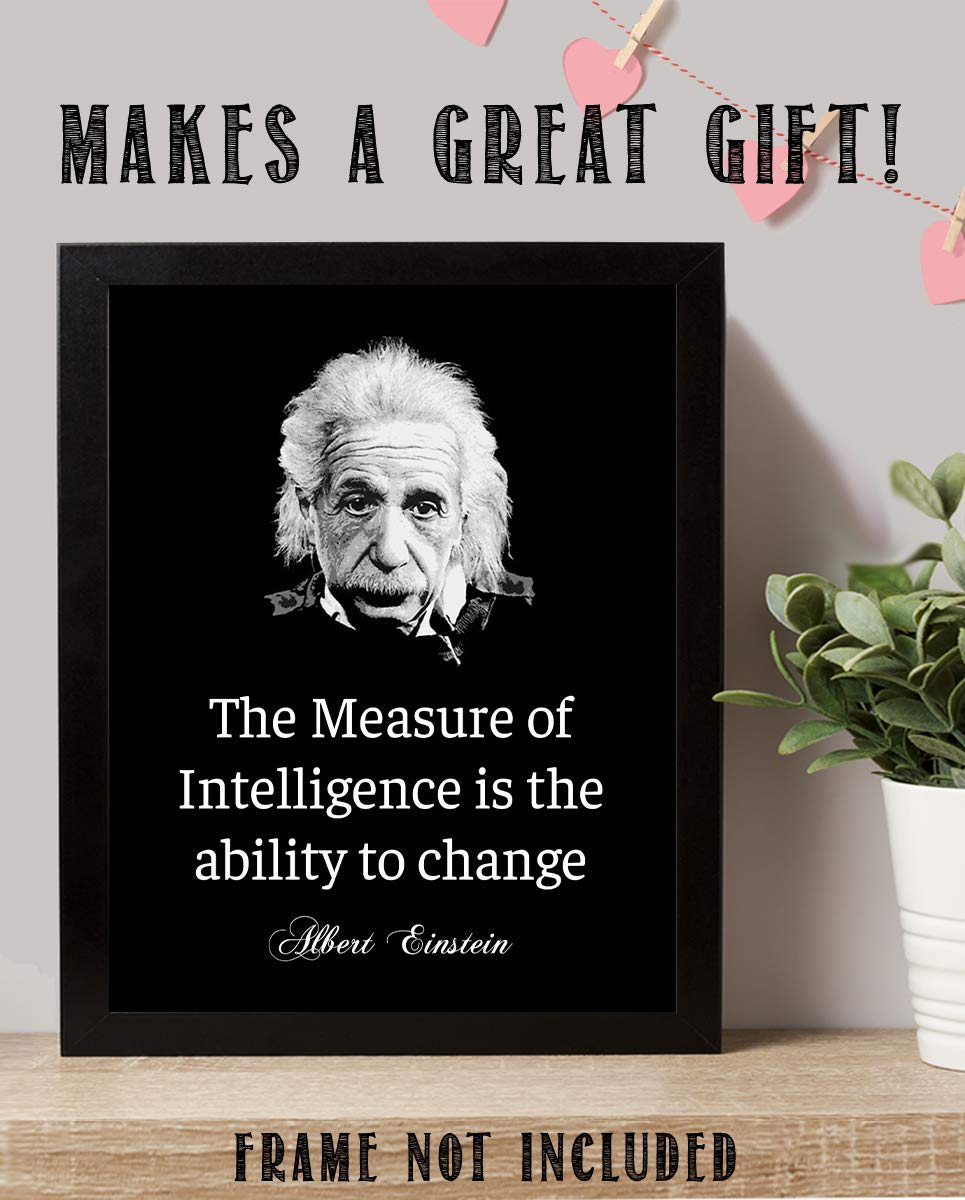 Albert Einstein Quotes Wall Art-"The Measure of Intelligence"- 8 x 10"