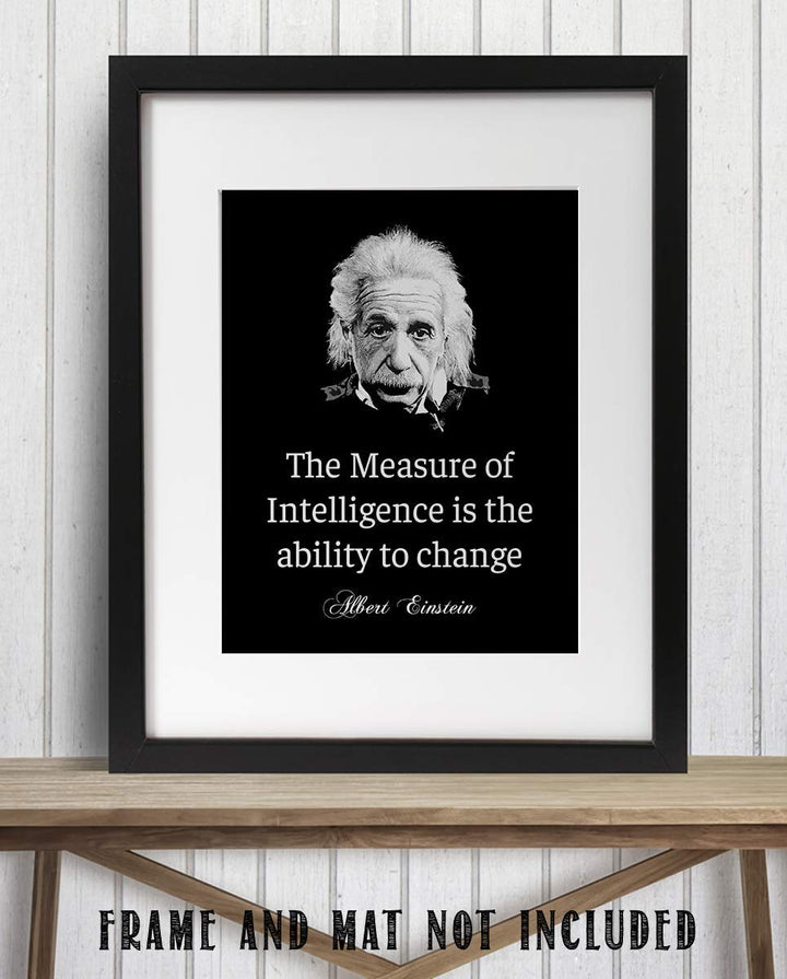 Albert Einstein Quotes Wall Art-"The Measure of Intelligence"- 8 x 10"