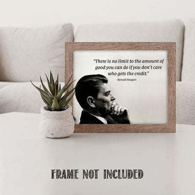 "No Limit To The Amount of Good You Can Do"- Ronald Reagan Quotes Wall Art-10 x 8"