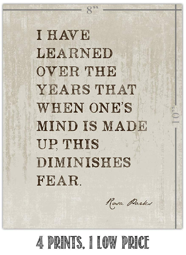 Famous Quotes Wall Art Set-4 (VG) 8 x 10"s Art Wall Prints- Eleanor Roosevelt, Rosa Parks, Mark Twain, Van Gogh-Ready to Frame. Home D?cor, Studio &amp; Office D?cor. Perfect for Motivation &amp; Inspiration.
