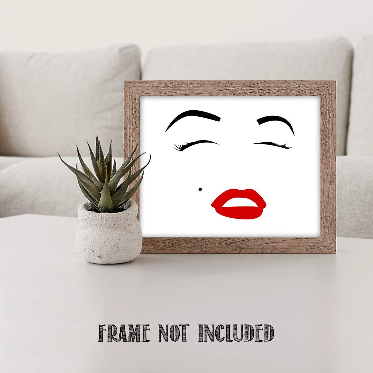 Marilyn Monroe Silhouette Wall Art- 10 x 8" Wall Print Art- Marilyn's Famous Red Lipstick Smile- Ready to Frame. Modern Home - Office D?cor. Perfect Gift for Marilyn Monroe Fans & Aspiring Beauties.