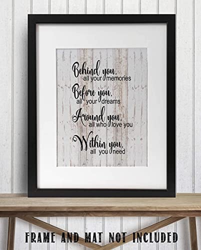 "Behind-Before-Within You- All You Need- Inspirational Wall Art Print- 8 x 10"