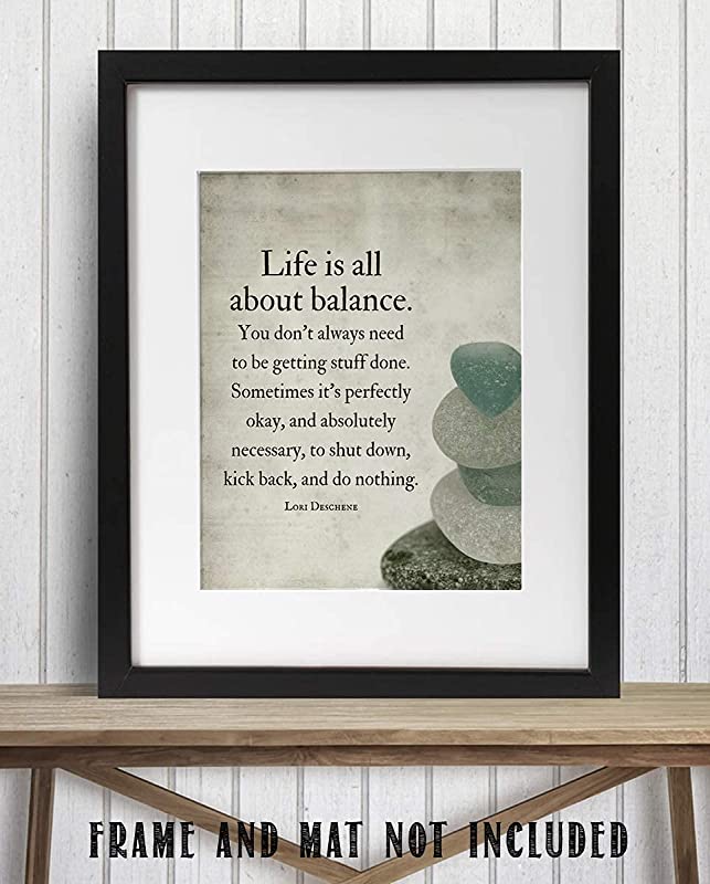 "Life is All About Balance"- Motivational Quotes Wall Art-8 x 10"