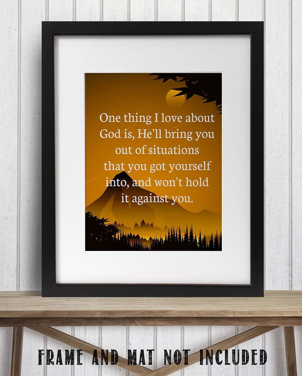 God Will Bring You Through &amp; Not Hold It Against You-Spiritual Wall Art- 8 x 10"- Inspirational Wall Print-Ready to Frame. Home Office-Church-School Decor. Inspiring &amp; Encouraging Message for ALL!