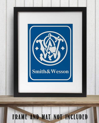 Smith & Wesson- Logo Poster Print - 8 x 10"- Modern Gun Sign Replica Print-Ready to Frame. Perfect Home-Office-Lodge-Camp D?cor. Great Decor Addition For S & W Gun Fans.