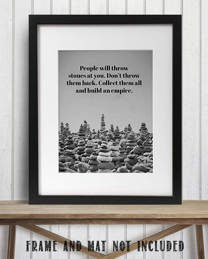 Stones To Build an Empire-Inspirational Wall Art-8 x 10 Print Wall Art Ready to Frame-Motivational Wall Art Ideal for Home D?cor-Office D?cor-Makes a Perfect Gift of Encouragement for Business Friends