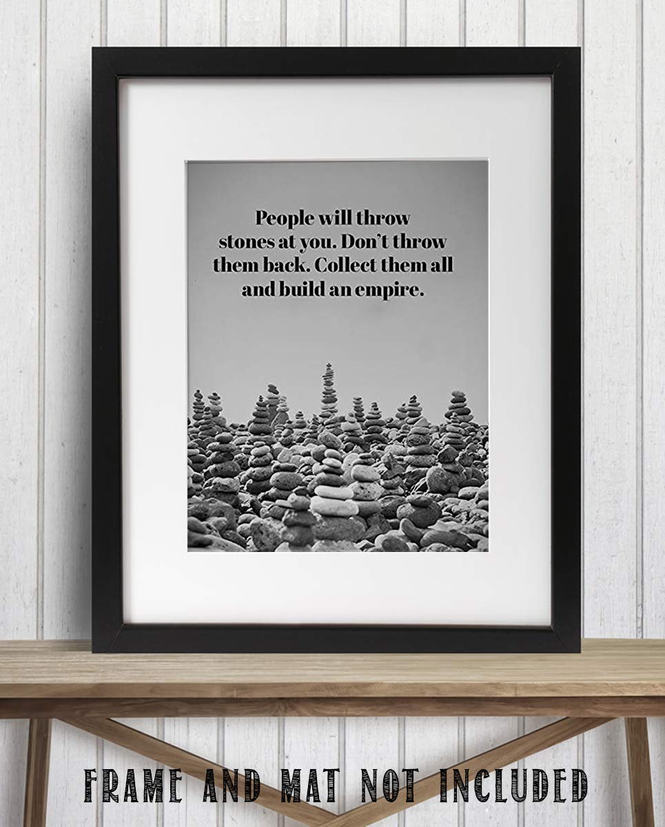 Stones To Build an Empire-Inspirational Wall Art-8 x 10 Print Wall Art Ready to Frame-Motivational Wall Art Ideal for Home D?cor-Office D?cor-Makes a Perfect Gift of Encouragement for Business Friends