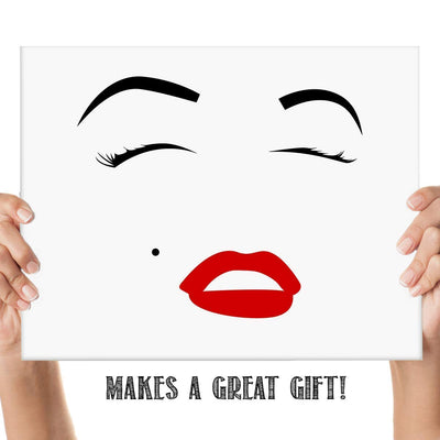 Marilyn Monroe Silhouette Wall Art- 10 x 8" Wall Print Art- Marilyn's Famous Red Lipstick Smile- Ready to Frame. Modern Home - Office D?cor. Perfect Gift for Marilyn Monroe Fans & Aspiring Beauties.