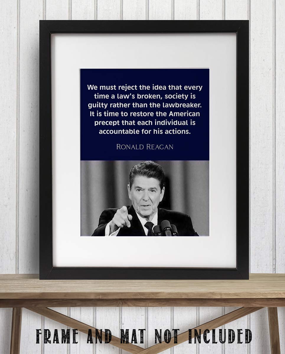 "Individuals Are Accountable"- Ronald Reagan Quotes Wall Art- 8 x 10"