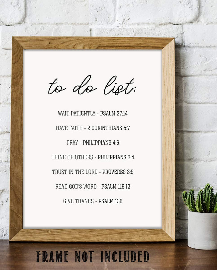 Spiritual"To Do List"- Bible Verse Wall Art-8x10"