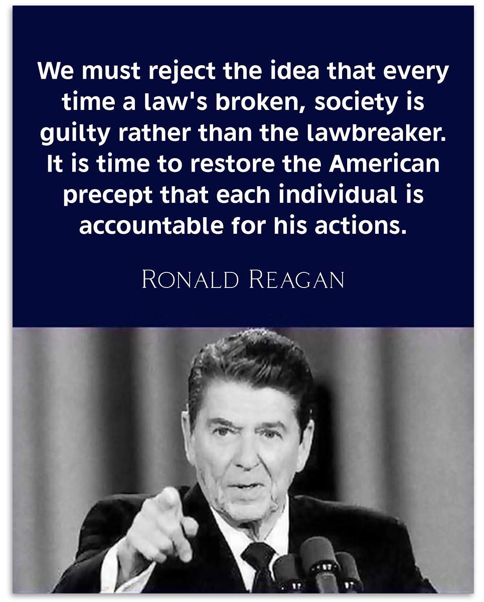 "Individuals Are Accountable"- Ronald Reagan Quotes Wall Art- 8 x 10"