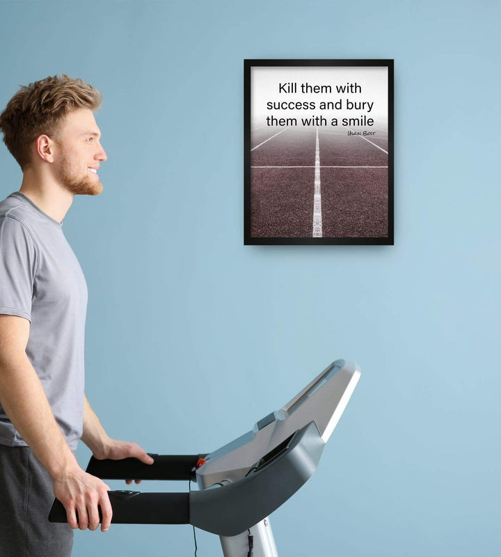 Usain Bolt Quotes-"Kill Them With Success-Bury Them With A Smile"- Motivational Wall Art- 8 x 10" Poster Print-Ready to Frame. Ideal for Home-School-Gym-Locker Room D?cor. Inspire Your Team &amp; Players.