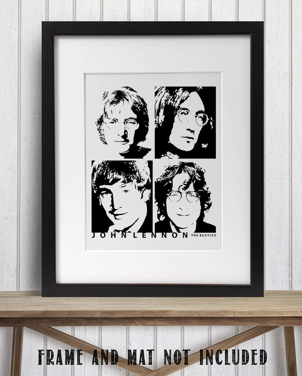 John Lennon 4 Faces-The Beatles Wall Art- 8 x 10 Art Wall Print- Ready to Frame. Modern Home D?cor- Office D?cor. Perfect Gift for Musicians, Beatles Fans &amp; Inspiration.