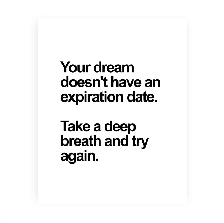 Take A Deep Breath &amp; Try Again Motivational Wall Art Decor -8 x 10" Inspirational Typography Print -Ready to Frame. Perfect Decoration for Home-Office-Work-Desk Sign. Great Gift of Motivation!