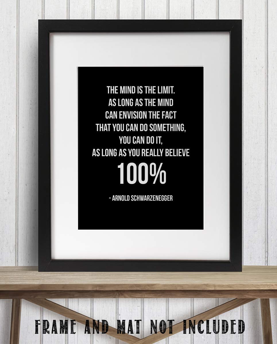 Envision You Can Do It-100%-Arnold Schwarzenegger Quotes Wall Art-8 x 10" Motivational Wall Print-Ready to Frame. Modern Typographic Design. Home-Office-School-Gym D?cor. Perfect Gift for Motivation