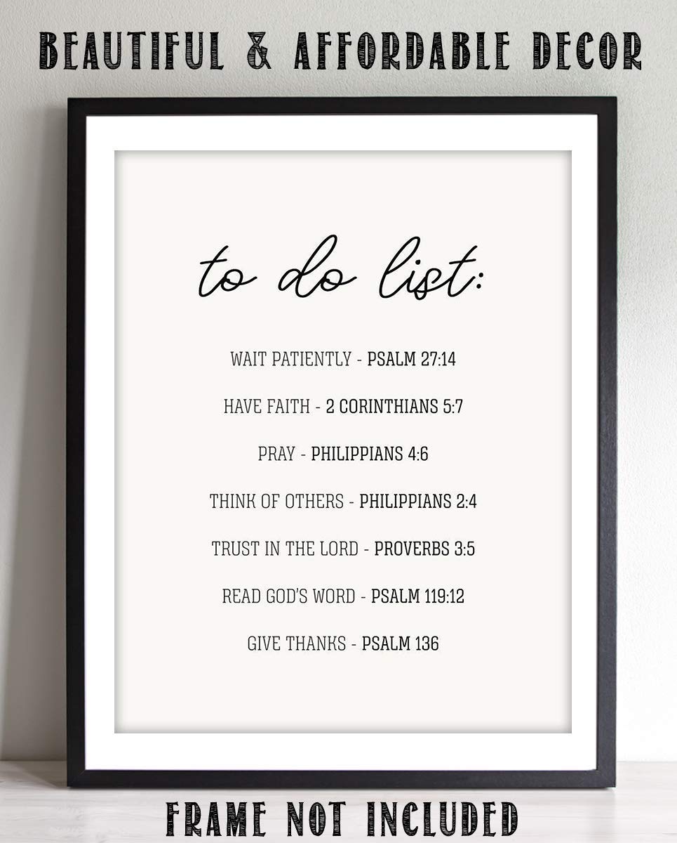 Spiritual"To Do List"- Bible Verse Wall Art-8x10"