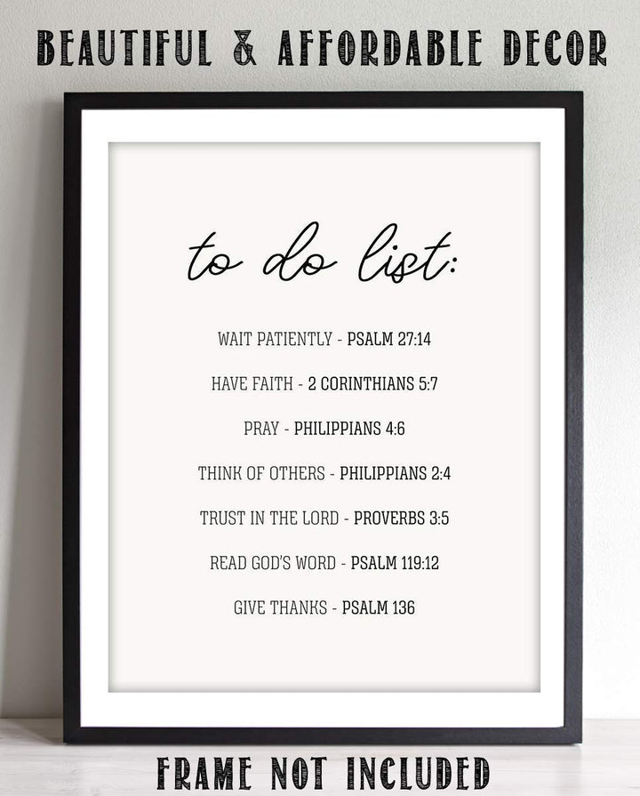 Spiritual"To Do List"- Bible Verse Wall Art-8x10"