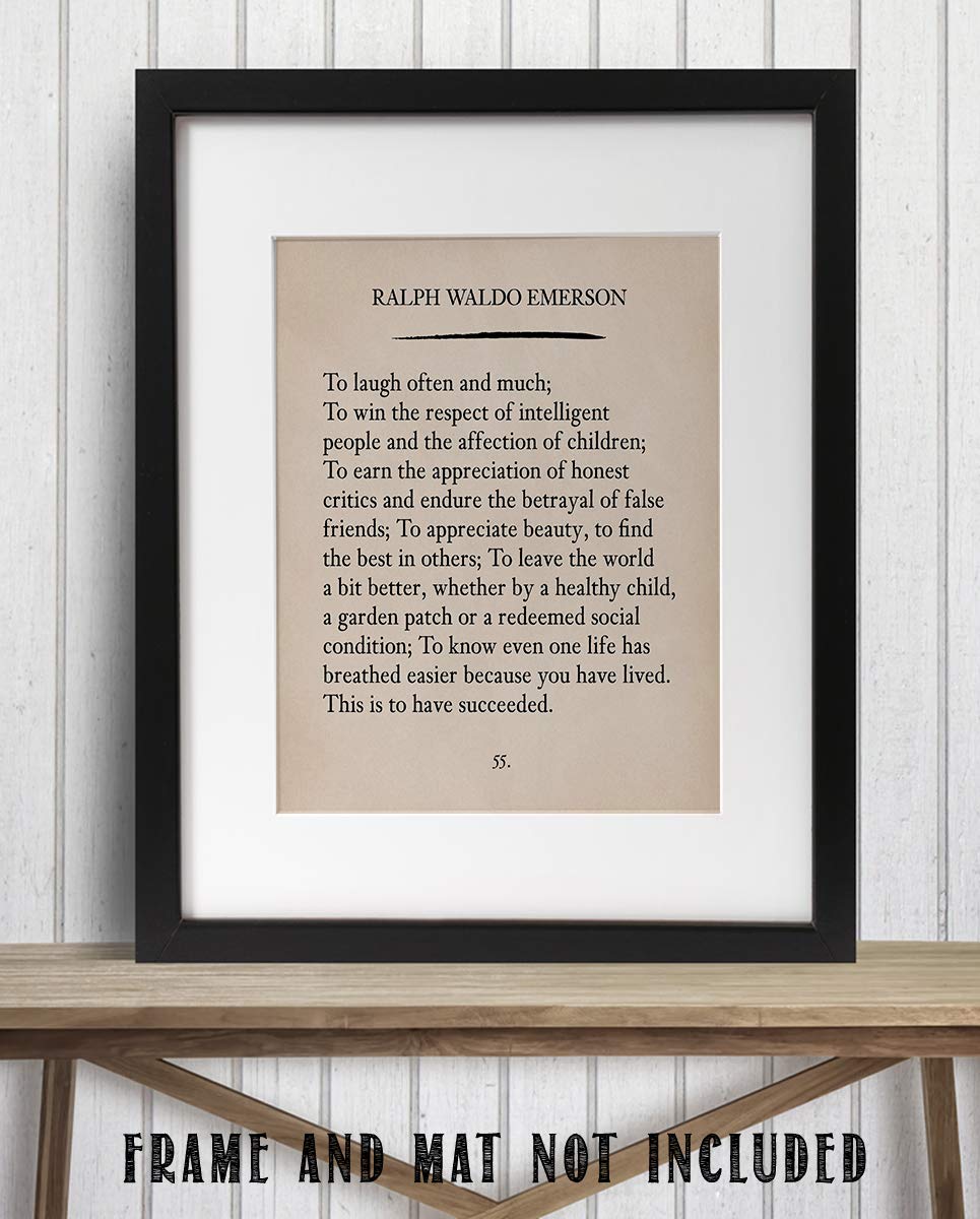 "To Laugh Often and Much"-Ralph Waldo Emerson Poem Page Print- 8 x 10"