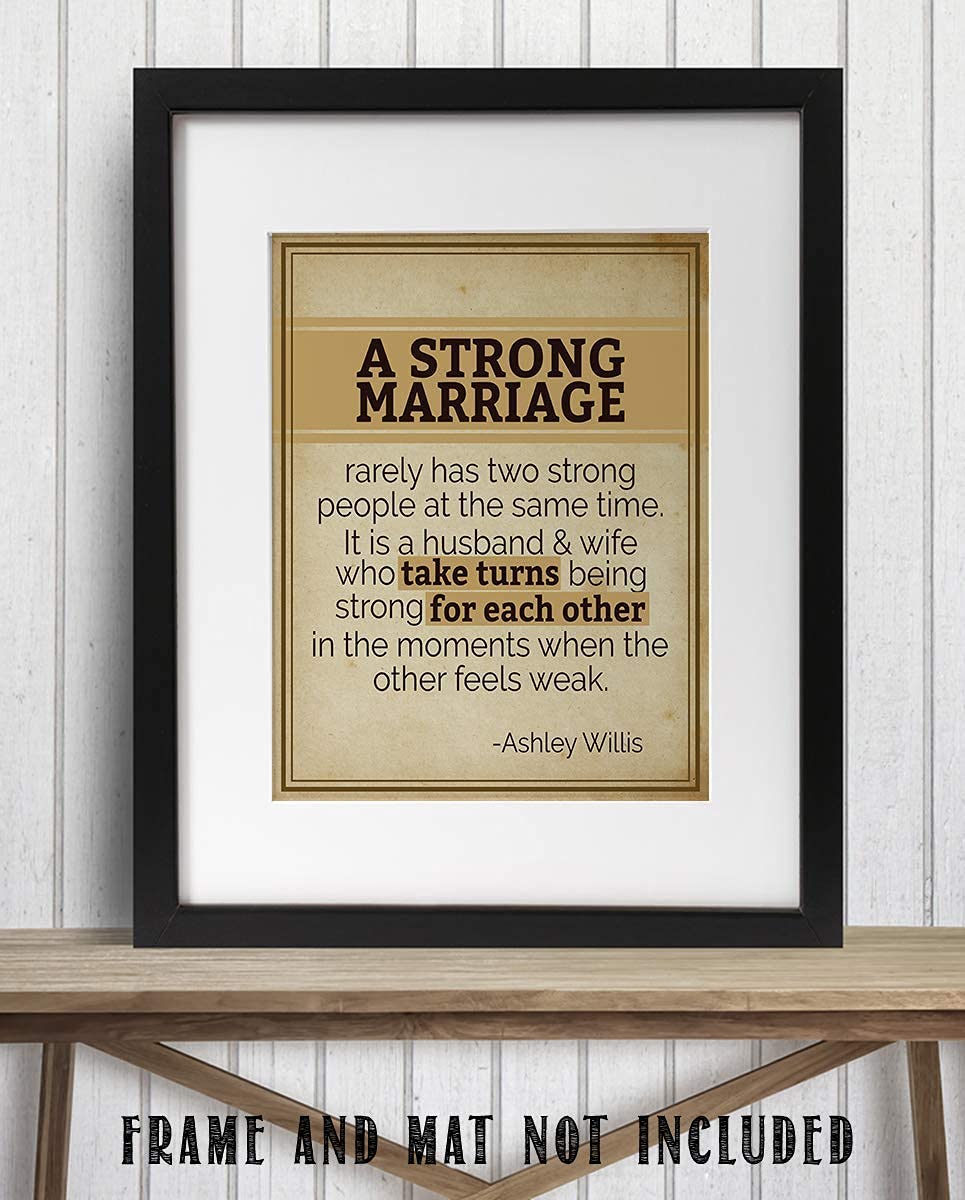A Strong Marriage-Take Turns- Marriage Quotes Wall Art Print- 8 x 10" Wall Decor-Ready to Frame. Modern Typographic Print for Home-Bedroom Decor. Great Reminder by Ashley Willis.