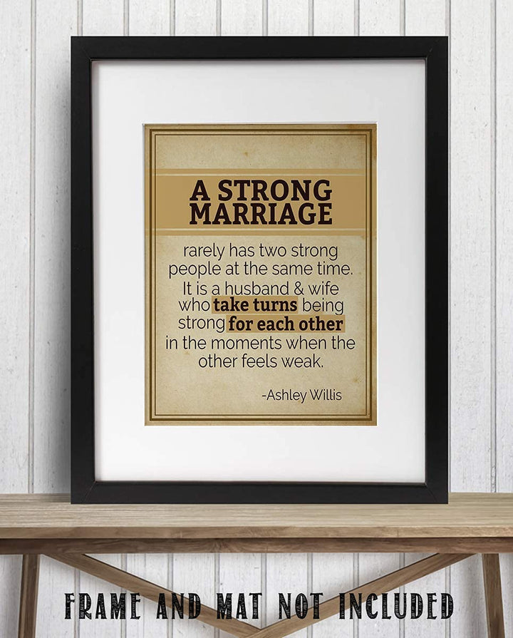 A Strong Marriage-Take Turns- Marriage Quotes Wall Art Print- 8 x 10" Wall Decor-Ready to Frame. Modern Typographic Print for Home-Bedroom Decor. Great Reminder by Ashley Willis.