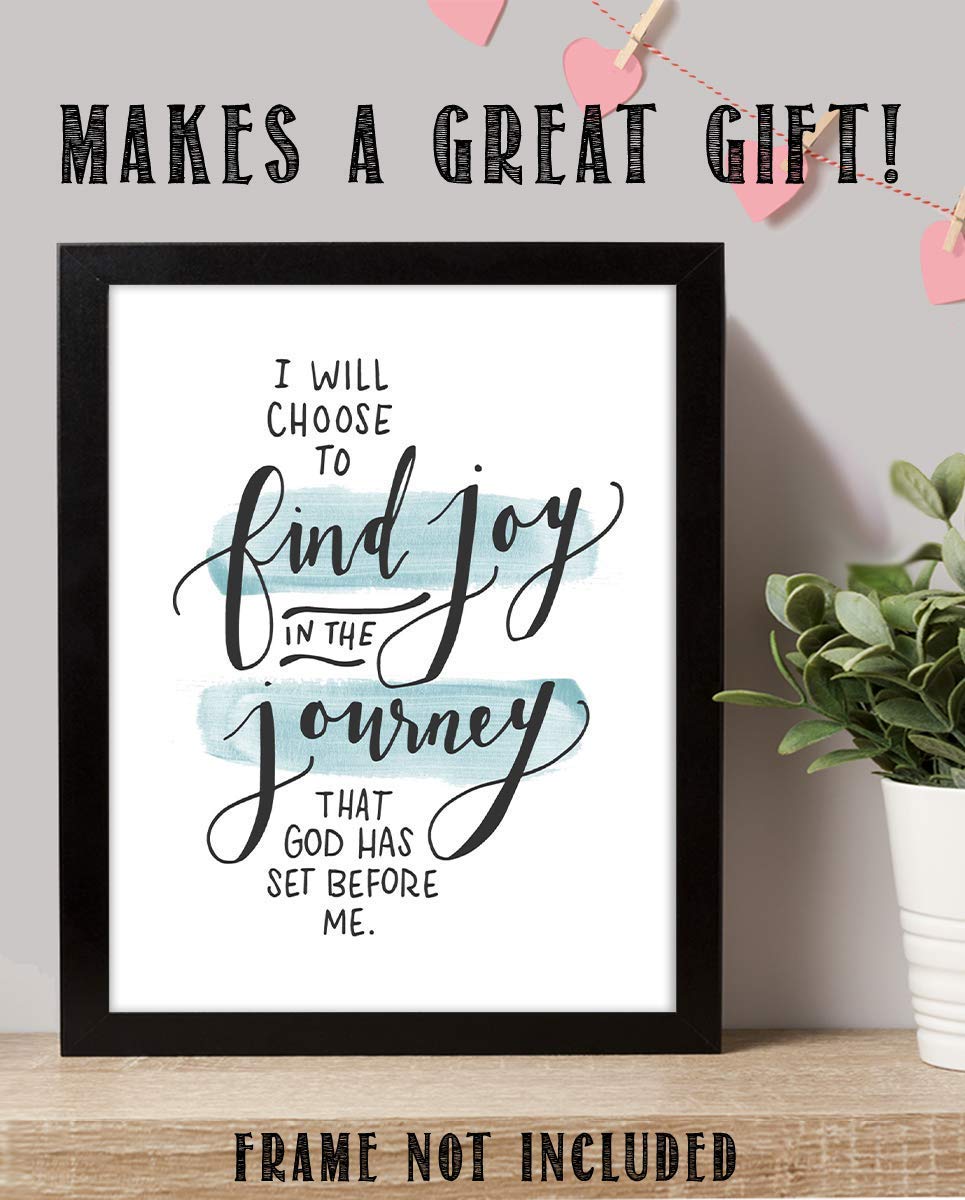 Find Joy in the Journey God Has Set Before You 8 x 10" Spiritual Wall Decor. Modern Typographic Print-Ready to Frame. Home-Office D?cor. Great Christian Gift. Inspiring Reminder To Trust God&