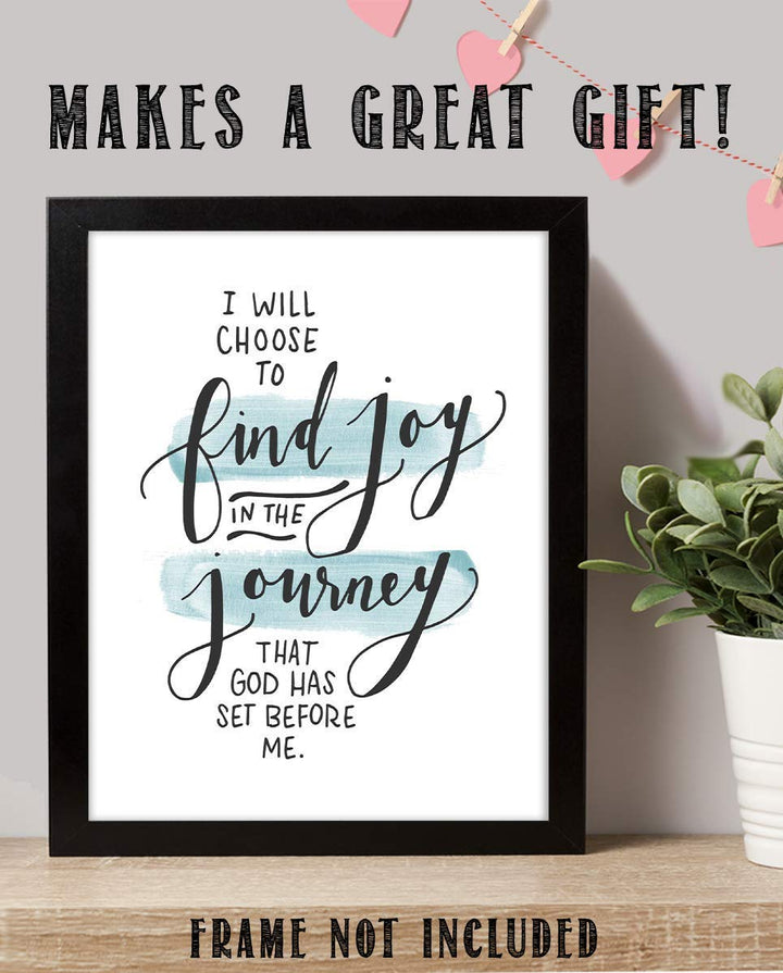 Find Joy in the Journey God Has Set Before You 8 x 10" Spiritual Wall Decor. Modern Typographic Print-Ready to Frame. Home-Office D?cor. Great Christian Gift. Inspiring Reminder To Trust God&